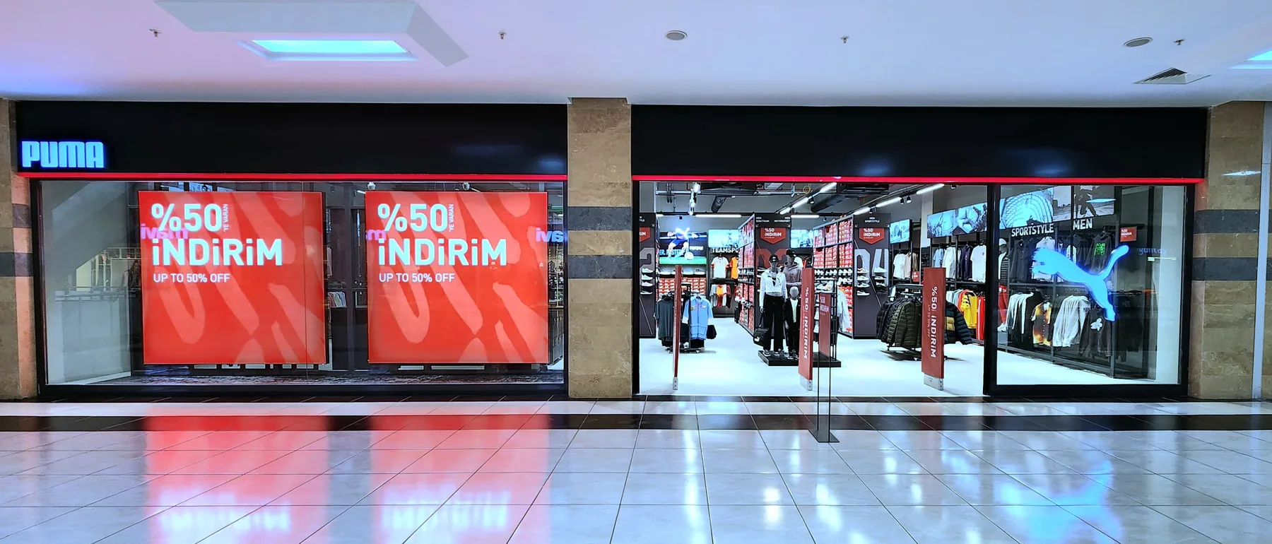 Puma Trabzon Cevahir mağaza cephesi